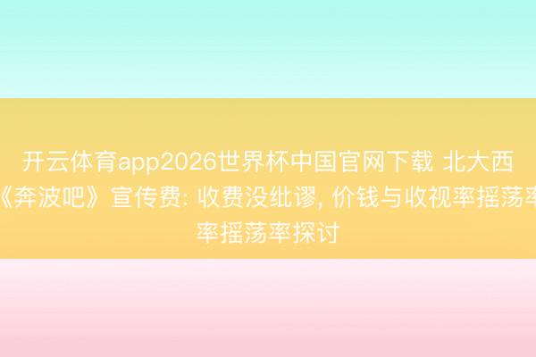 开云体育app2026世界杯中国官网下载 北大西宾谈《奔波吧》宣传费: 收费没纰谬, 价钱与收视率摇荡率探讨